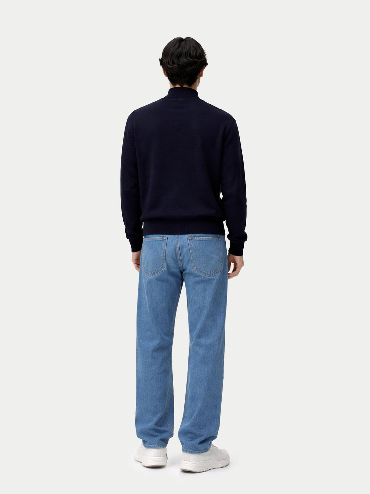 Timeless Mock Neck Cashmere Sweater — Navy