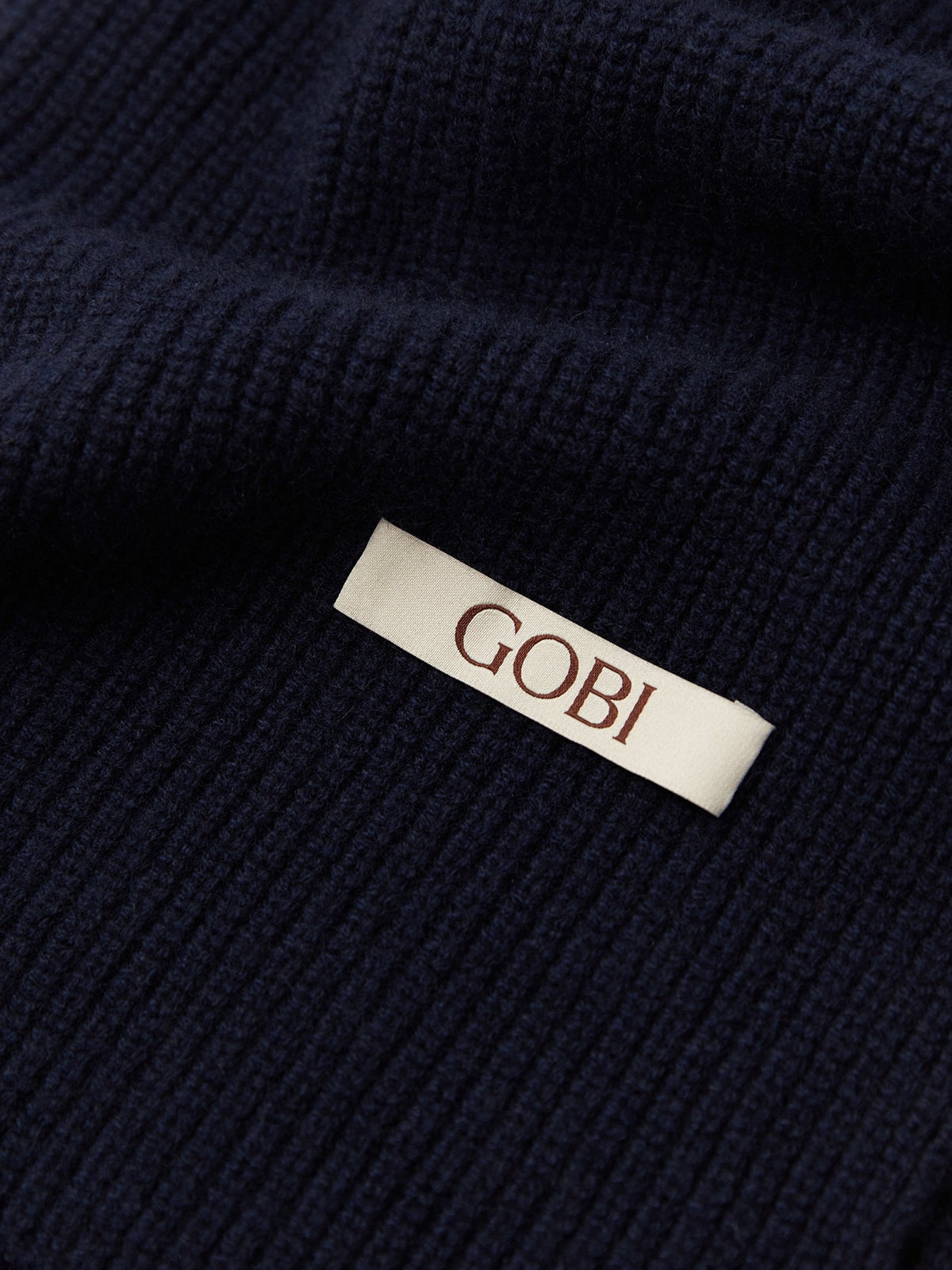 Fisherman Knit Scarf — Navy