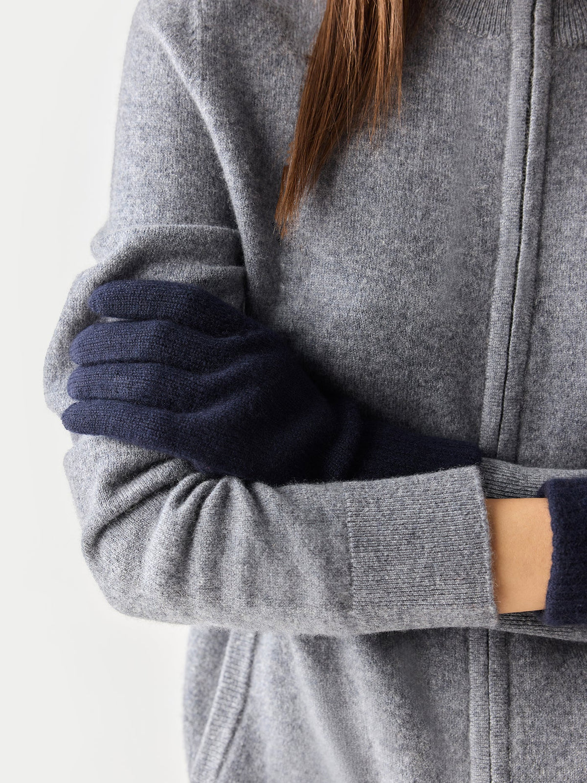 Essential Knit Cashmere Gloves — Navy