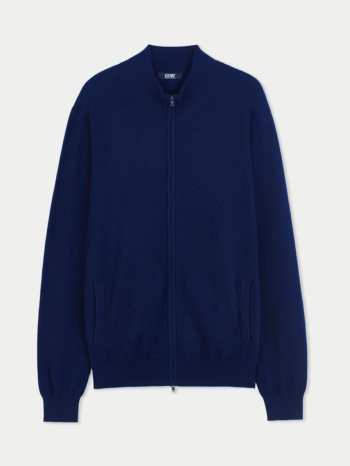 Essential Full-zip Cashmere Cardigan — Navy Blue