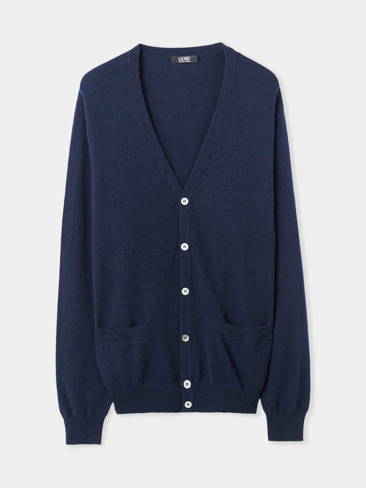 Essential Cashmere V-neck Cardigan — Navy Blue