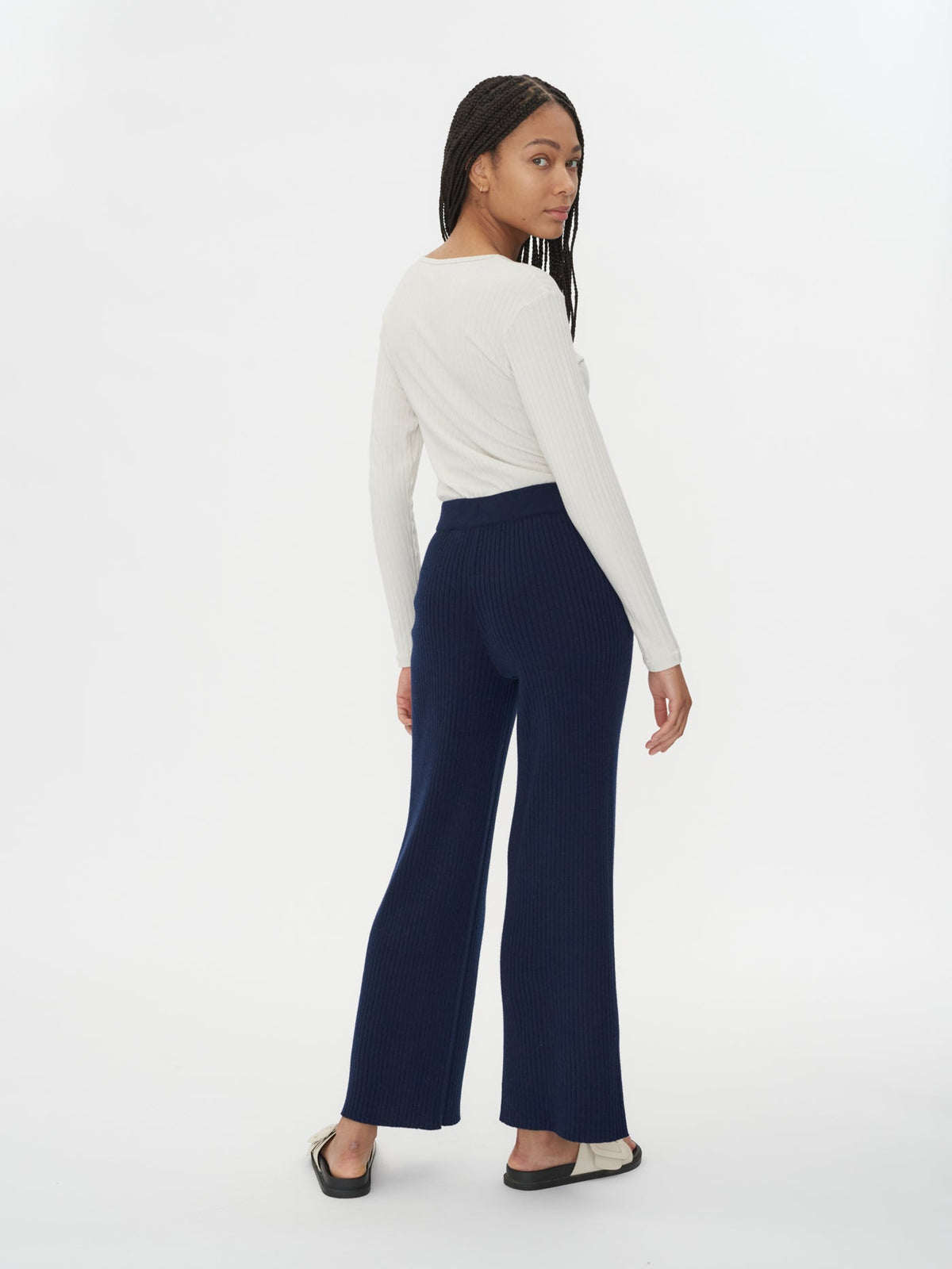 Cashmere Pants — Navy Blue