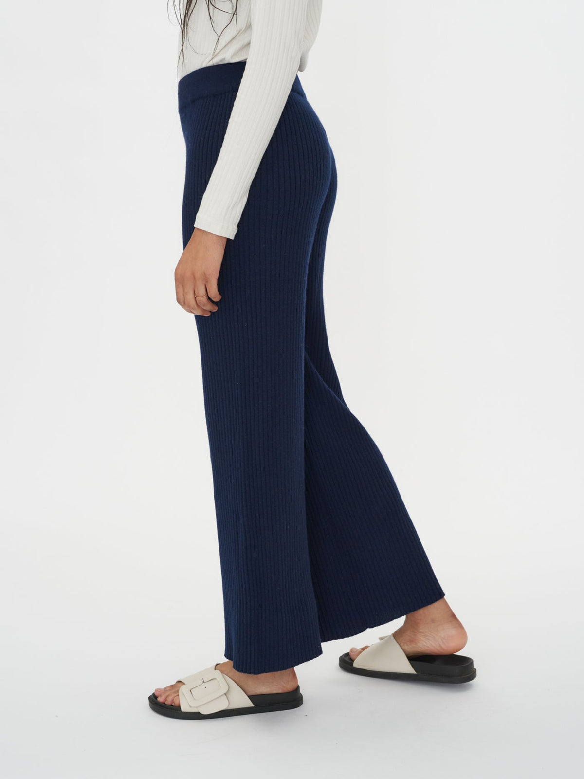 Cashmere Pants — Navy Blue