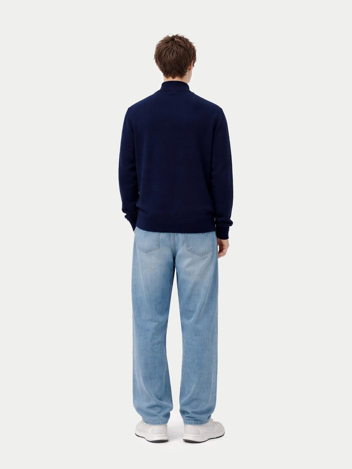Essential Full-zip Cashmere Cardigan — Navy Blue