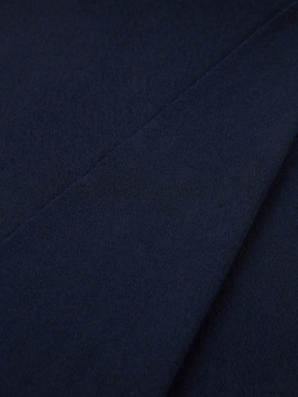 Cashmere Fringed Scarf — Navy Blue