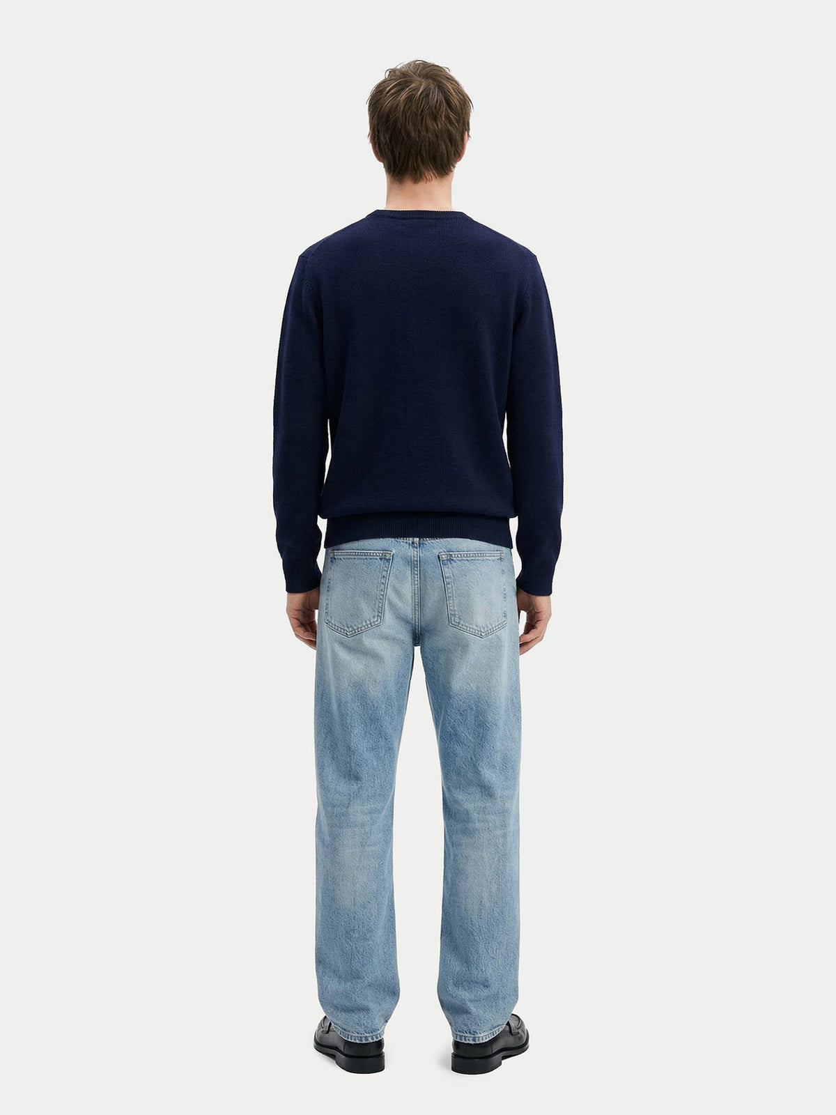 Cashmere Horse Intarsia Sweater — Navy Blue
