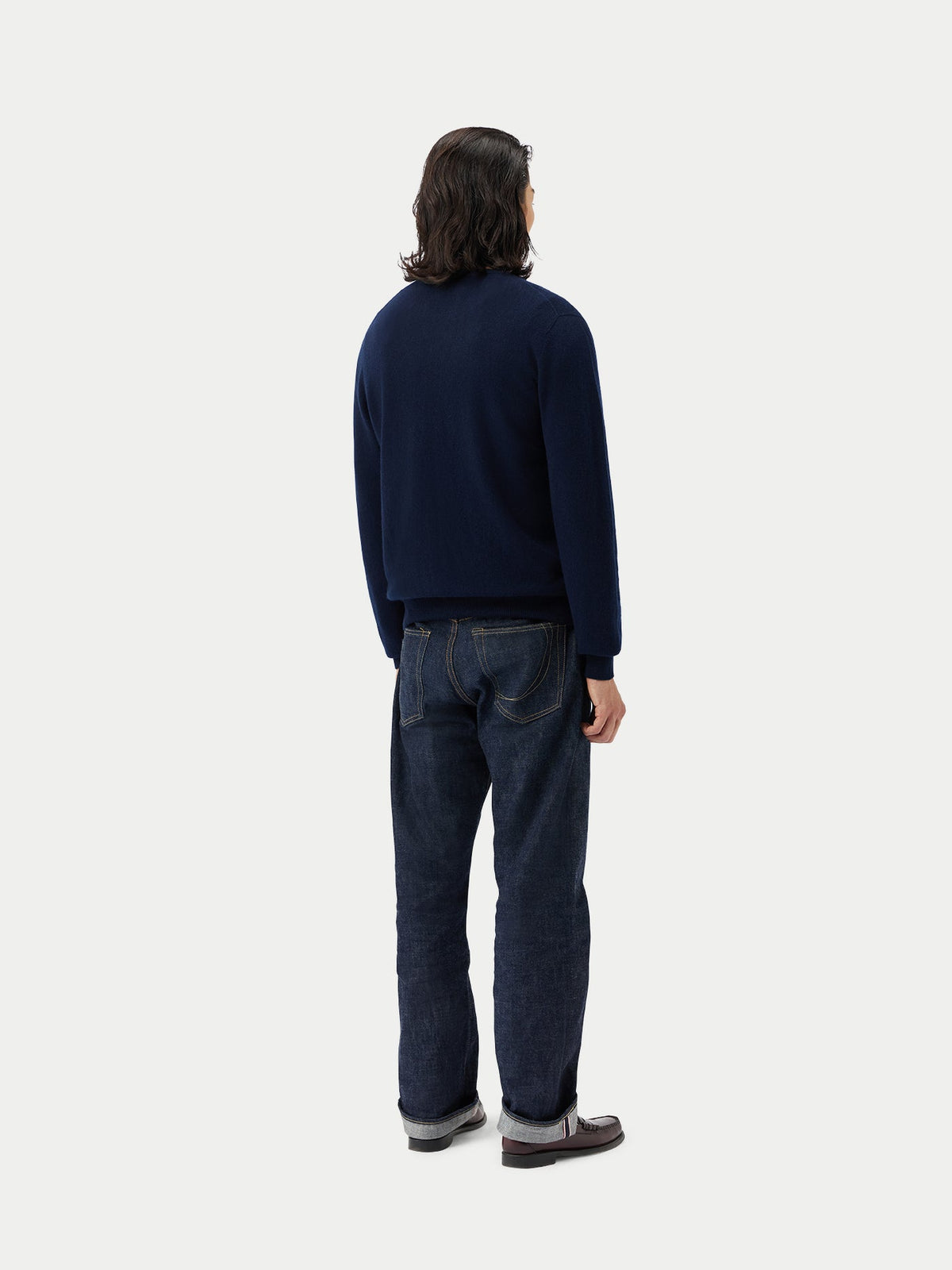 Essential Cashmere V-neck Cardigan — Navy Blue