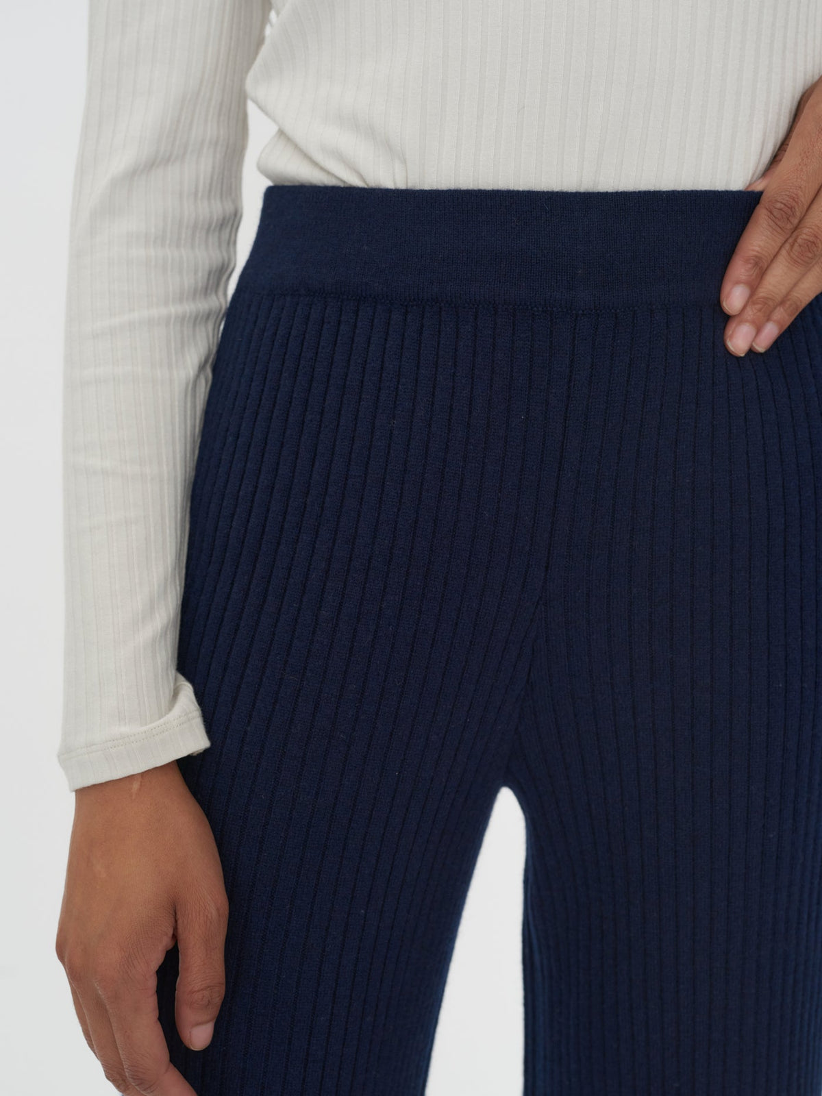 Cashmere Pants — Navy Blue