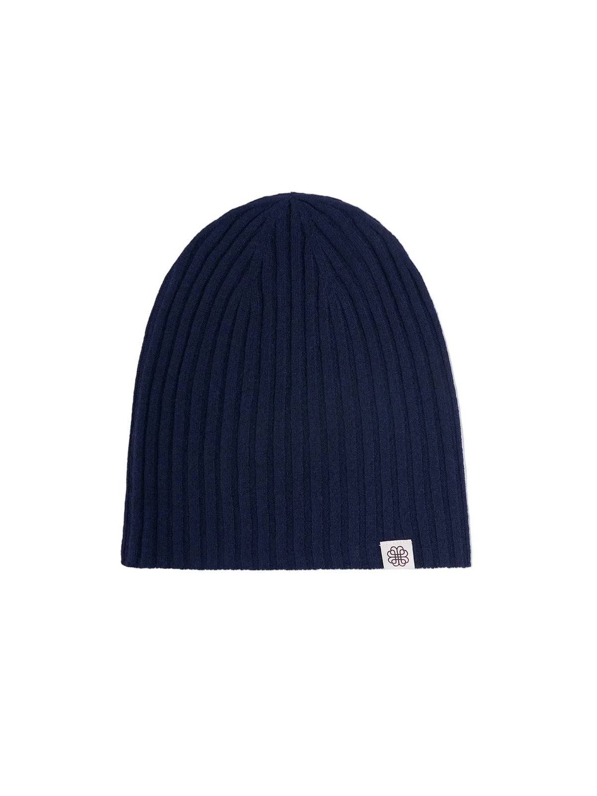 Cashmere Rib Knit Hat — Night Blue