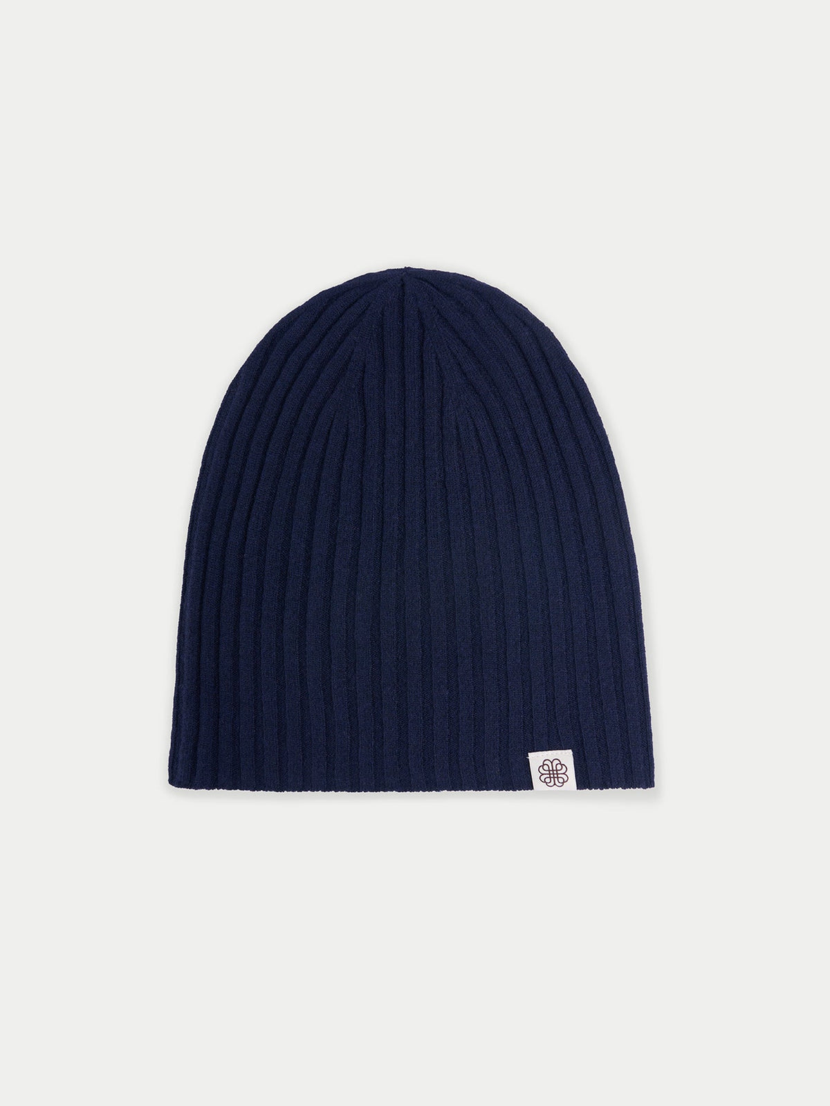 Cashmere Rib Knit Hat — Night Blue