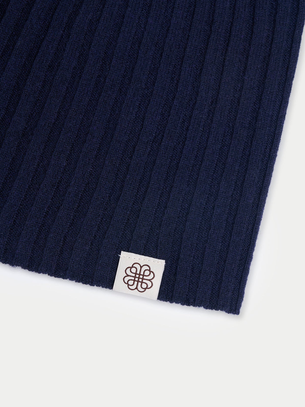 Cashmere Rib Knit Hat — Night Blue