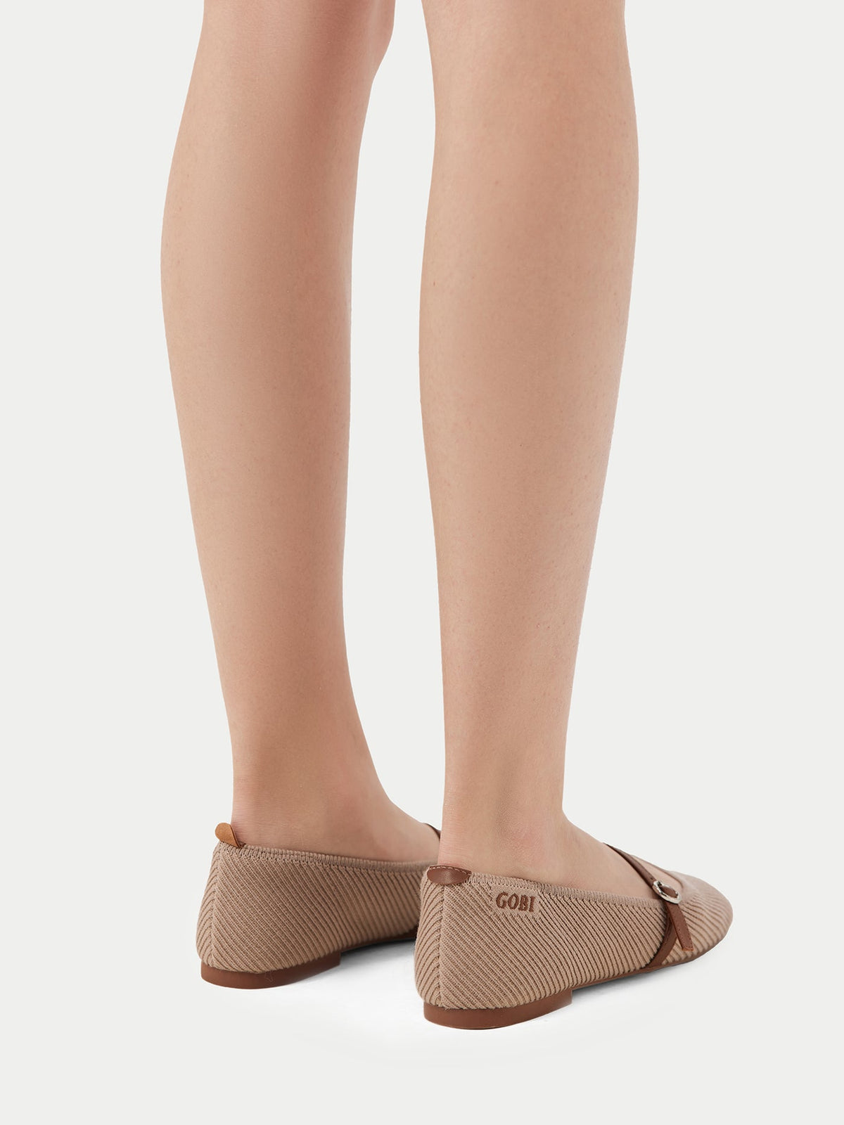 Mercerized Wool Cashmere Knitted Ballet Flats — Nougat Brown