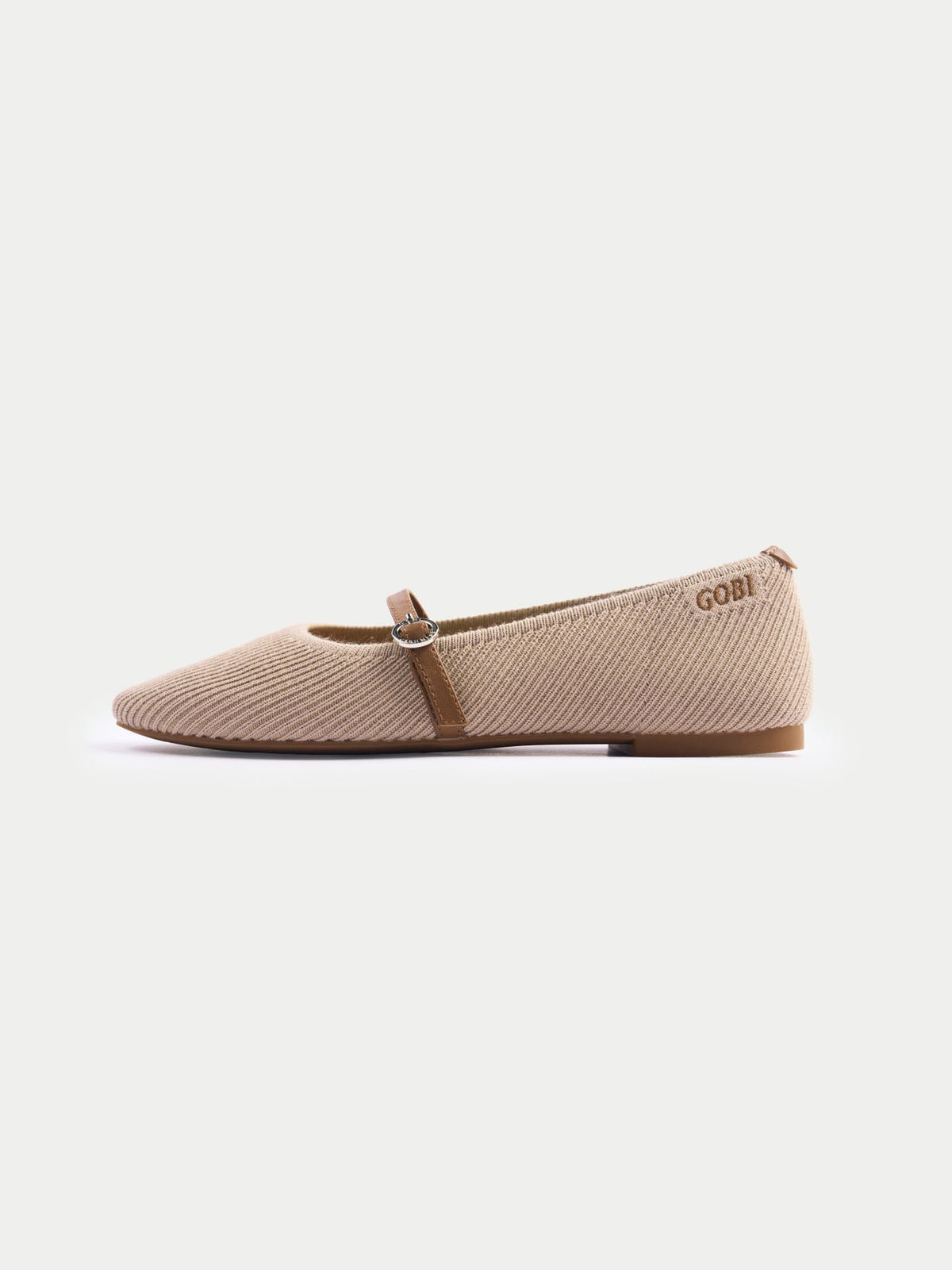 Mercerized Wool Cashmere Knitted Ballet Flats — Nougat Brown