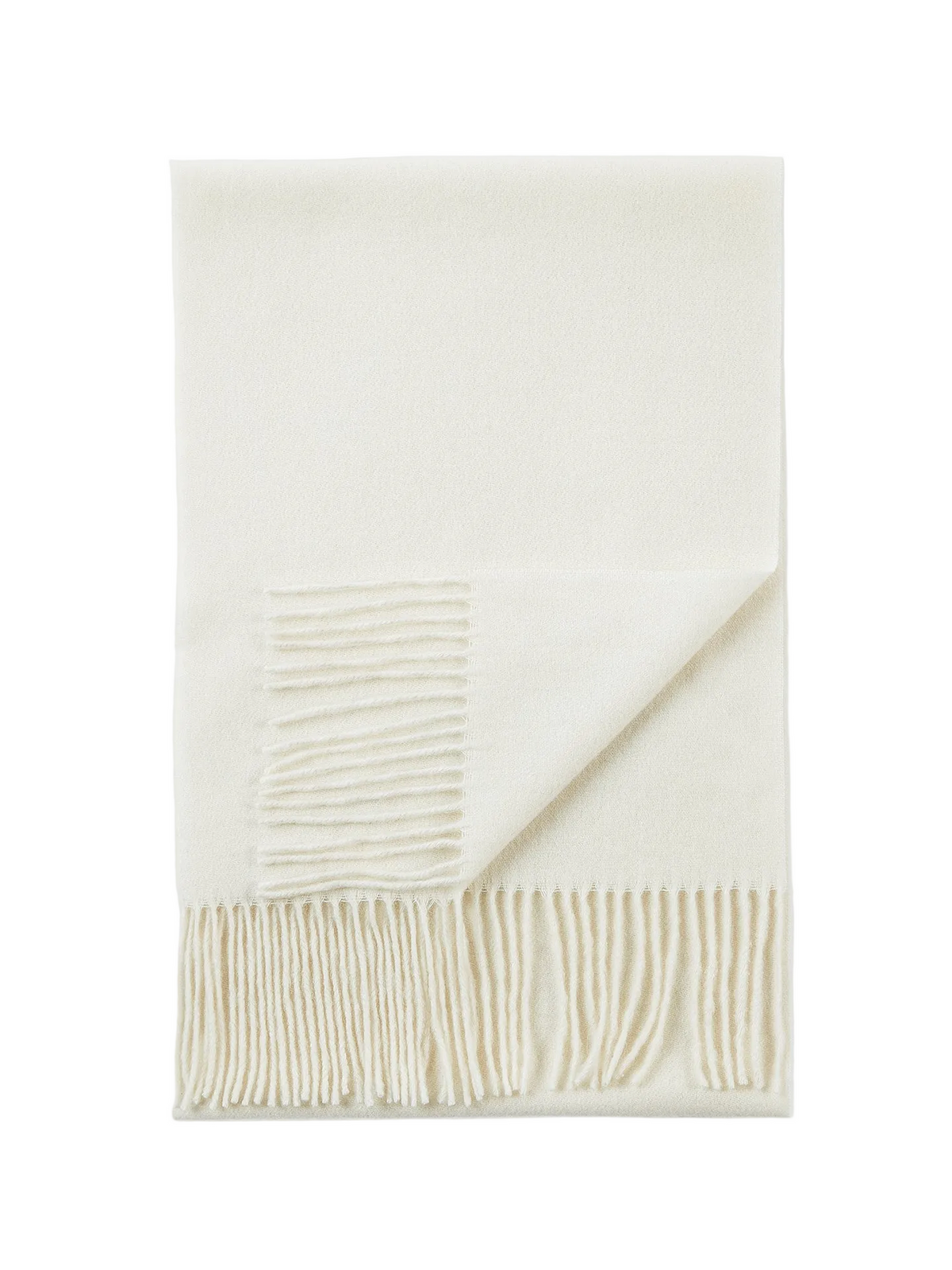 Cashmere Fringed Scarf — Off-white