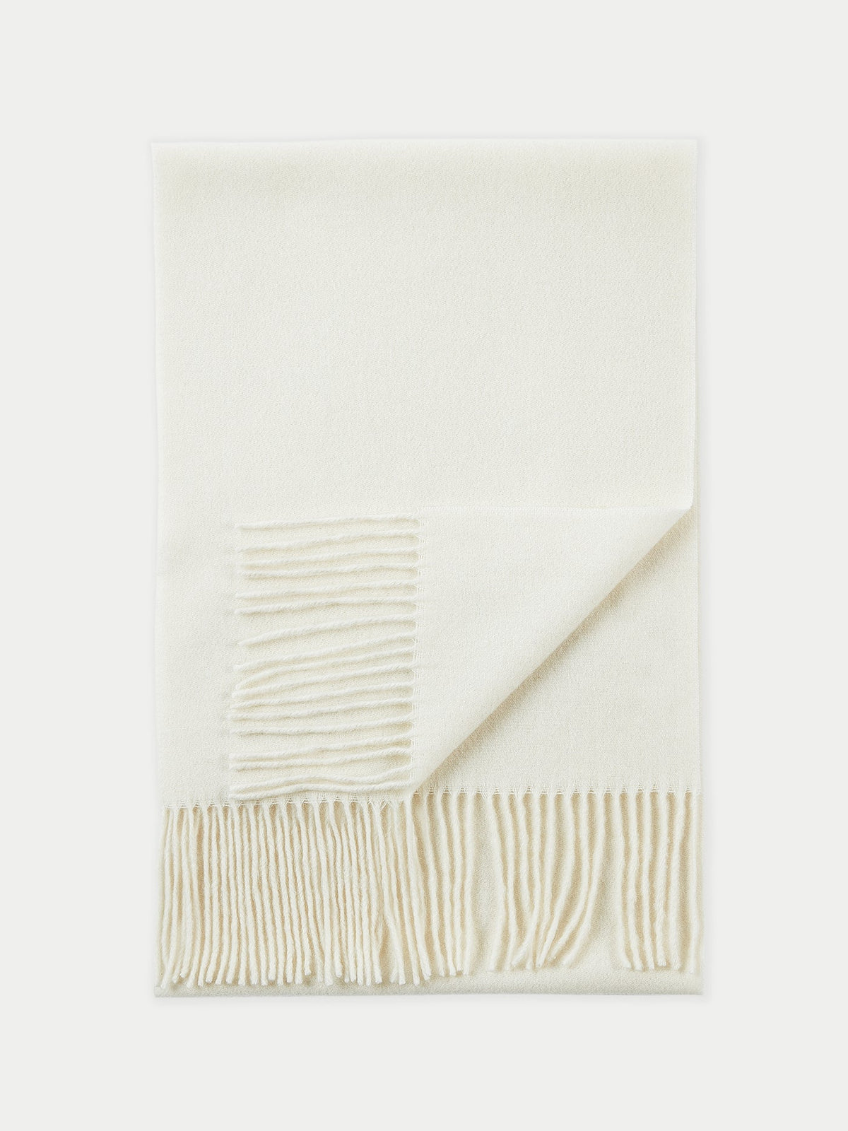 Cashmere Fringed Scarf — Off-white