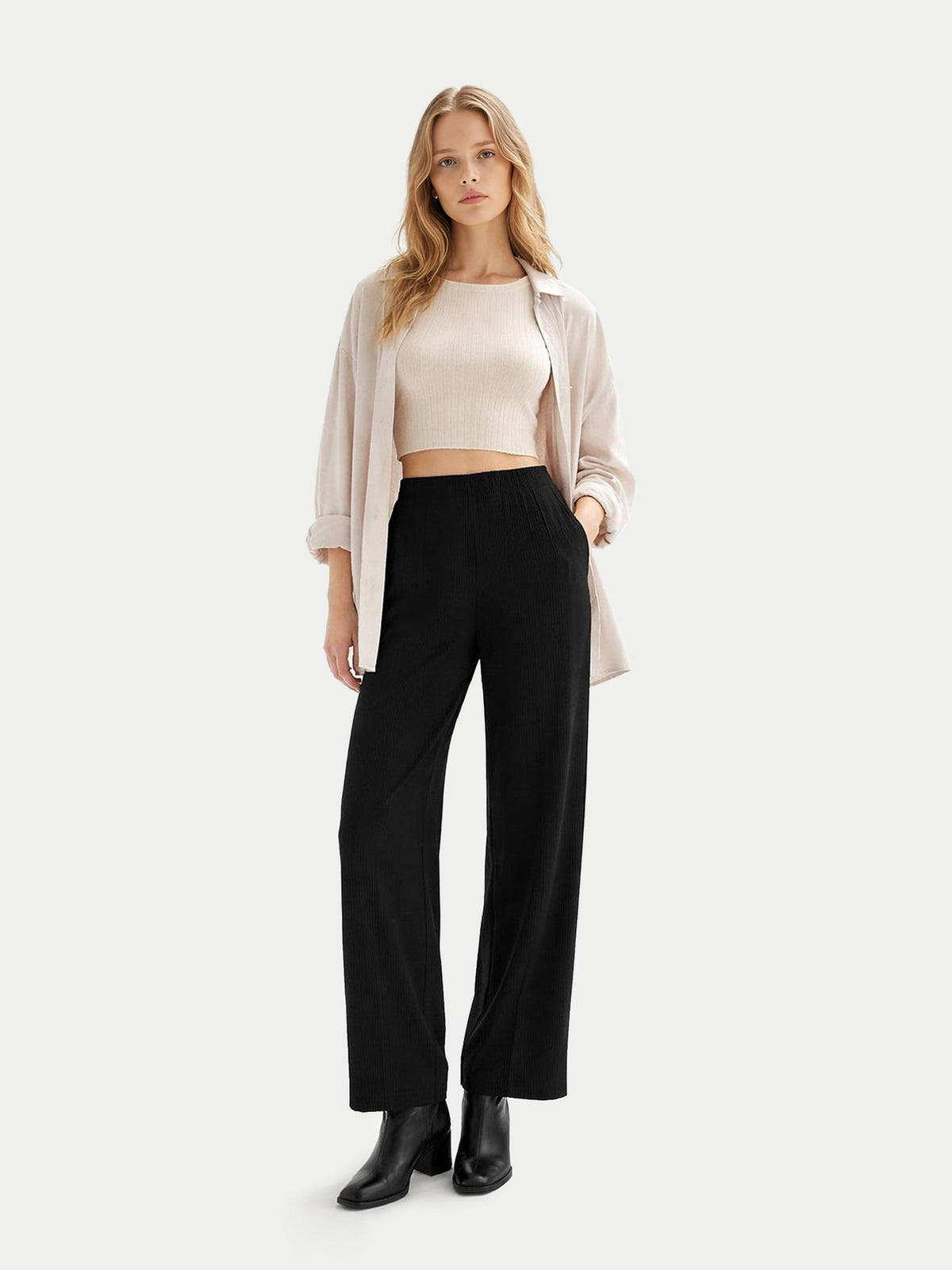 Cashmere Crop Top — Off-white