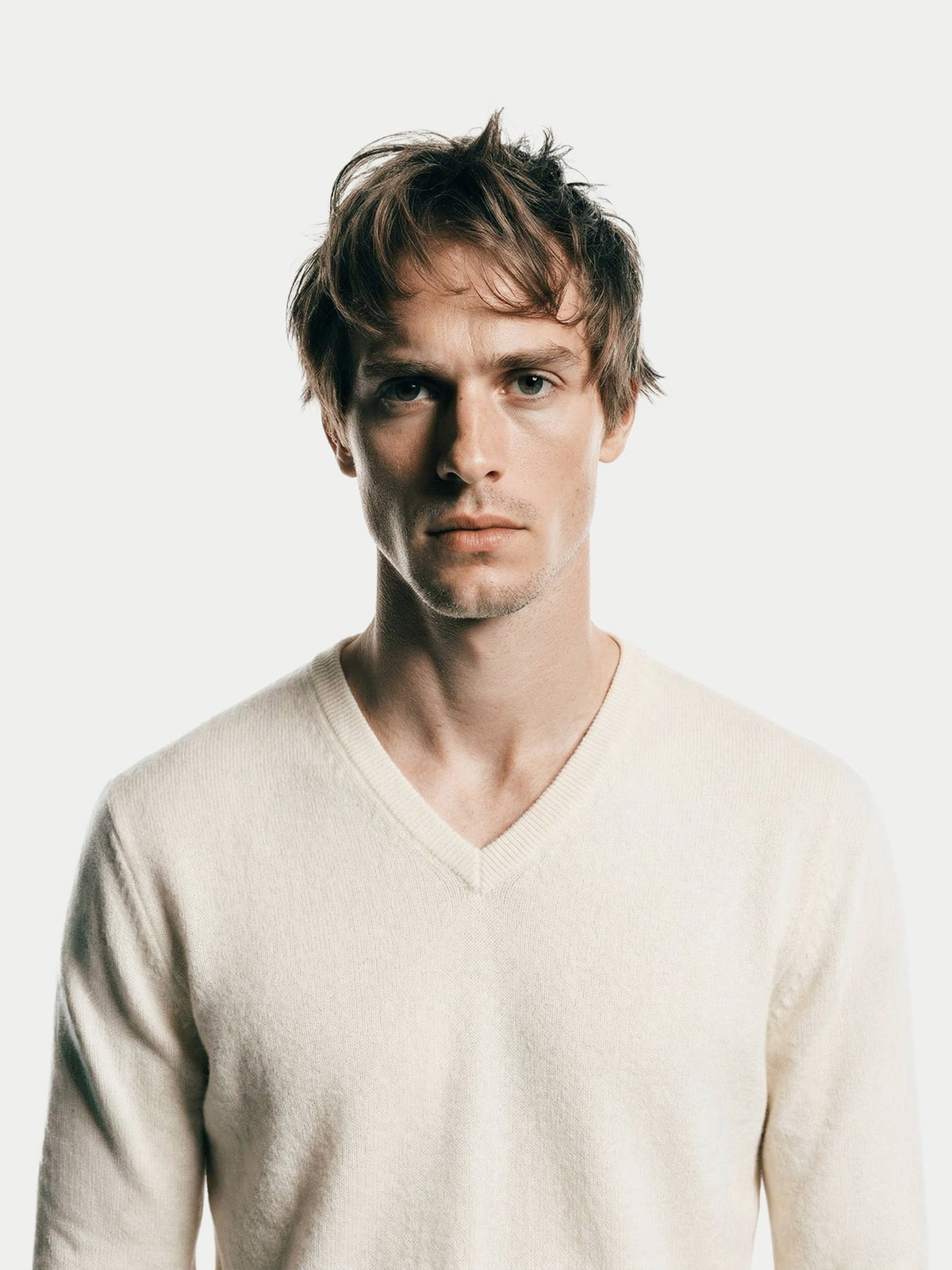 Timeless V-neck Cashmere Sweater — Off-white