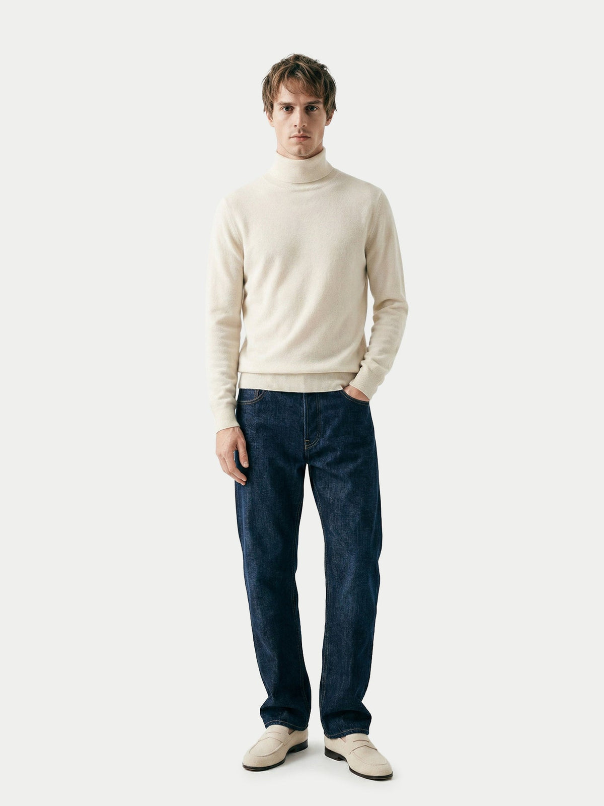 Timeless Turtleneck Cashmere Sweater — Off-white