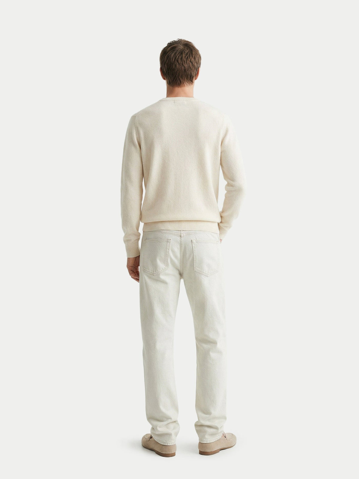 Timeless V-neck Cashmere Sweater — Off-white