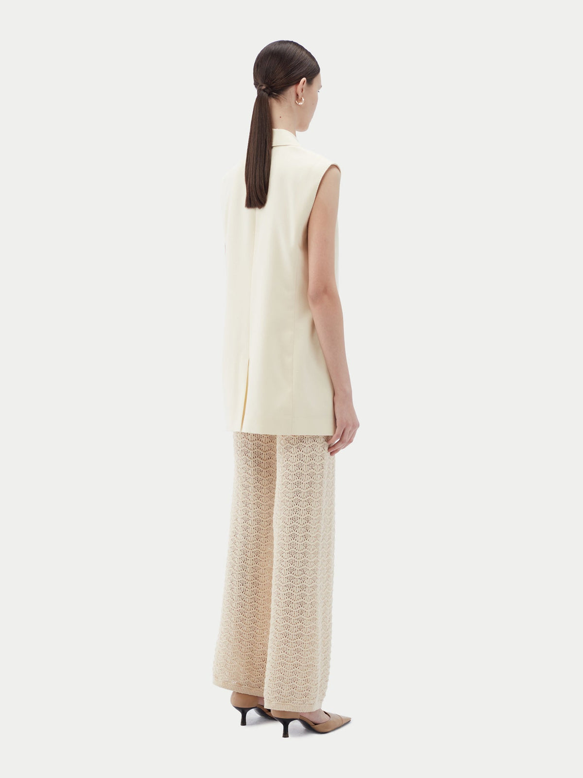 Natural Color Cashmere Double-breasted Vest — Off-white