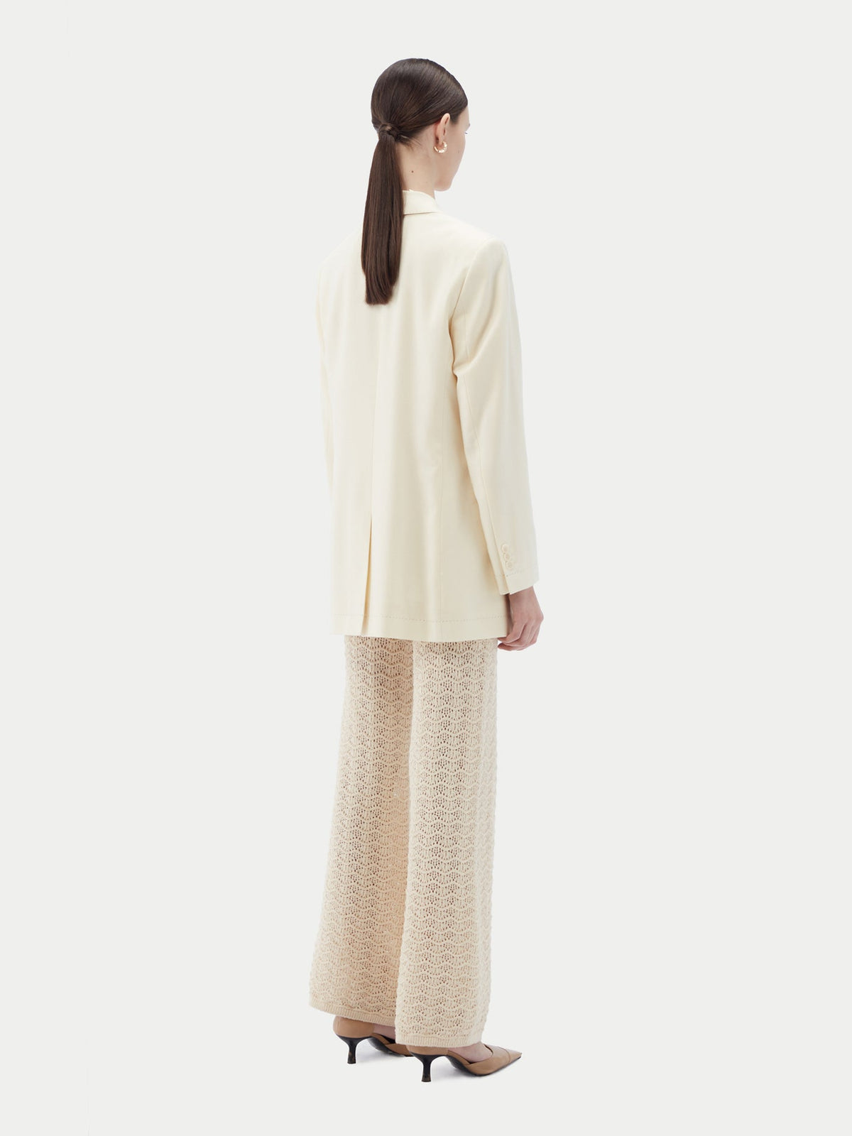 Natural Color Cashmere Double-breasted Blazer — Off-white