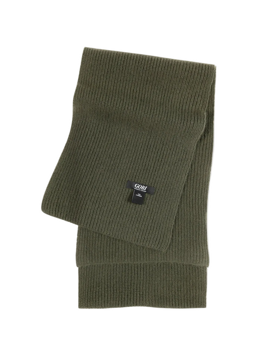 Fisherman Knit Scarf — Olive Green