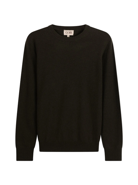 Timeless Crewneck Cashmere Sweater — Olive Green