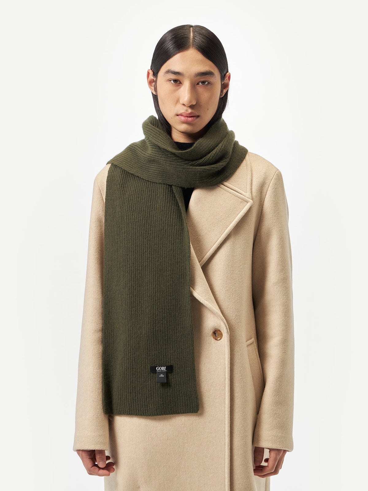 Fisherman Knit Scarf — Olive Green