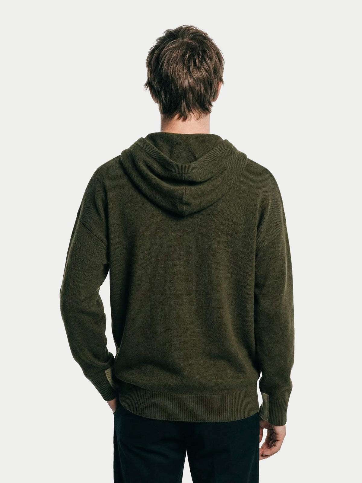 Men's Cashmere Pullover — Olive Green