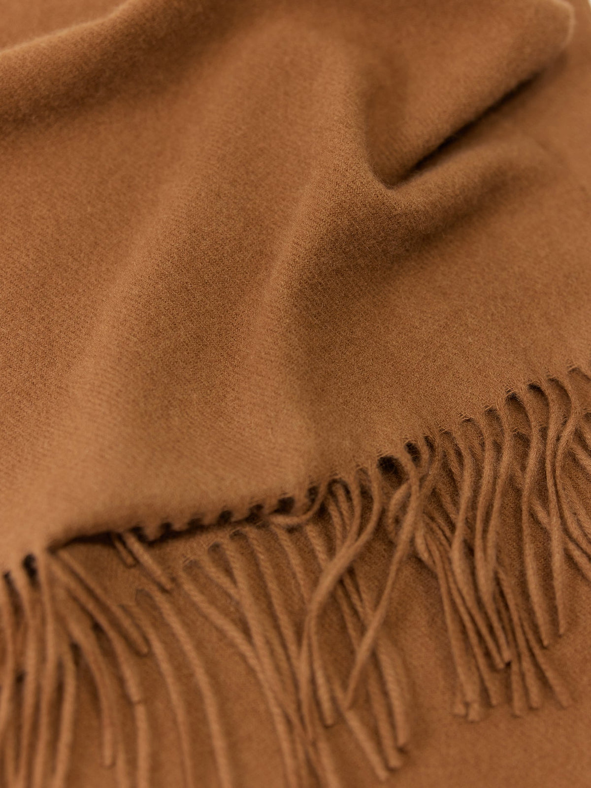Cashmere Fringed Scarf — Otter Brown