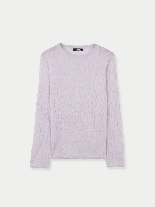 Cashmere Silk Sweater With Silver Threading — Pale Orchid