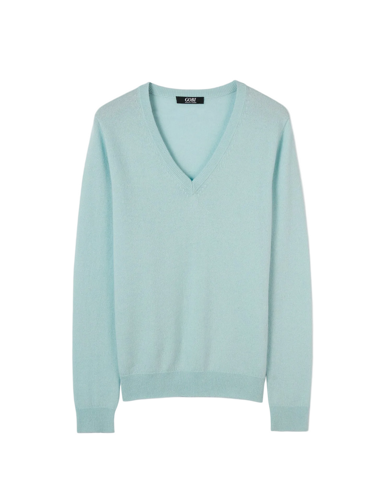 Essential Cashmere V-neck Sweater — Pastel Blue