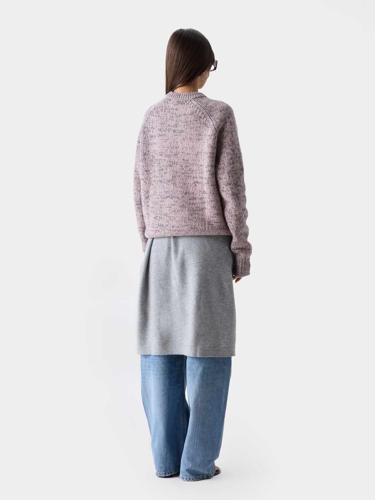 Unisex Mouline Cashmere Sweater — Petal Pink