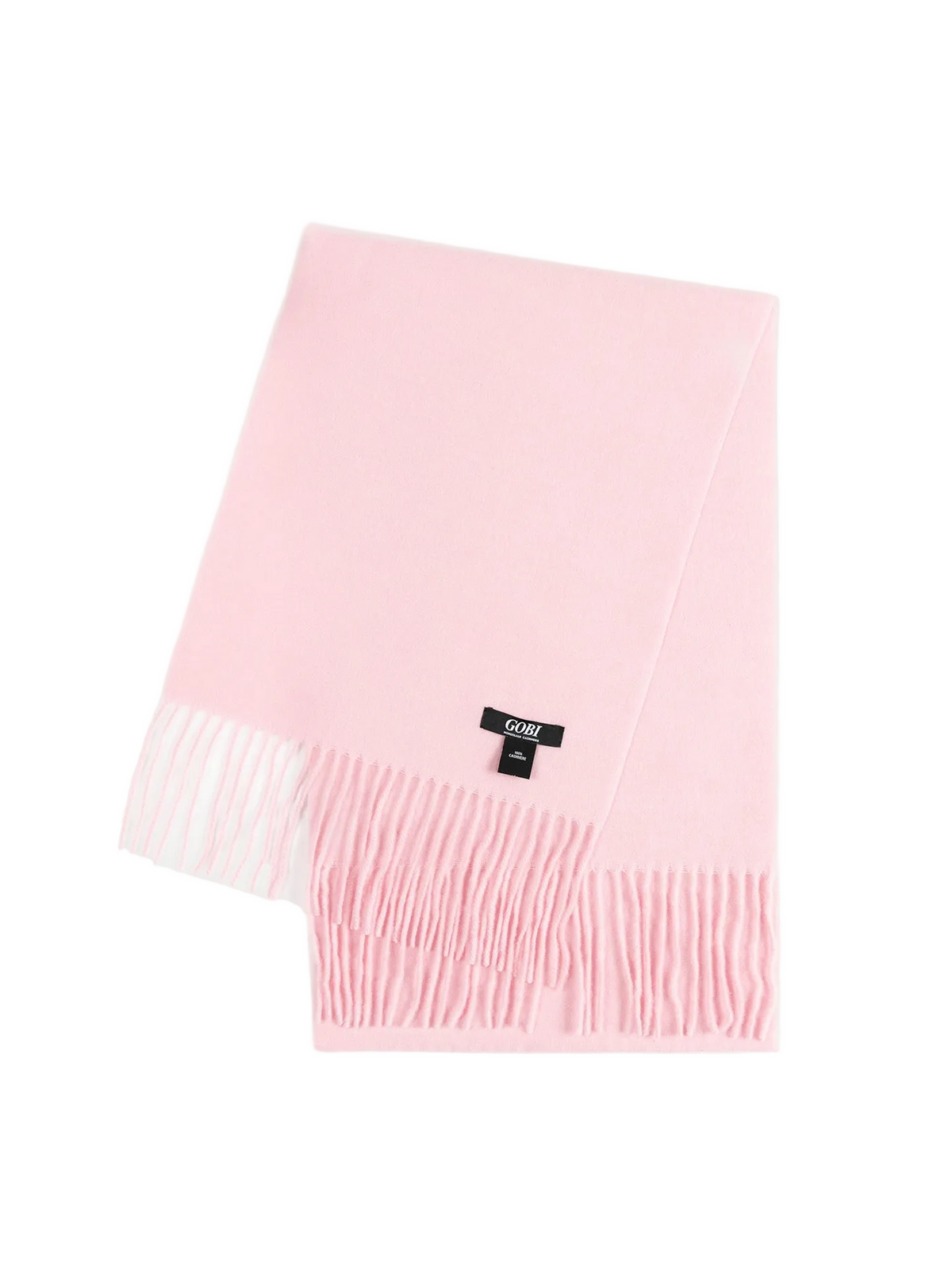 Cashmere Fringed Scarf — Pink