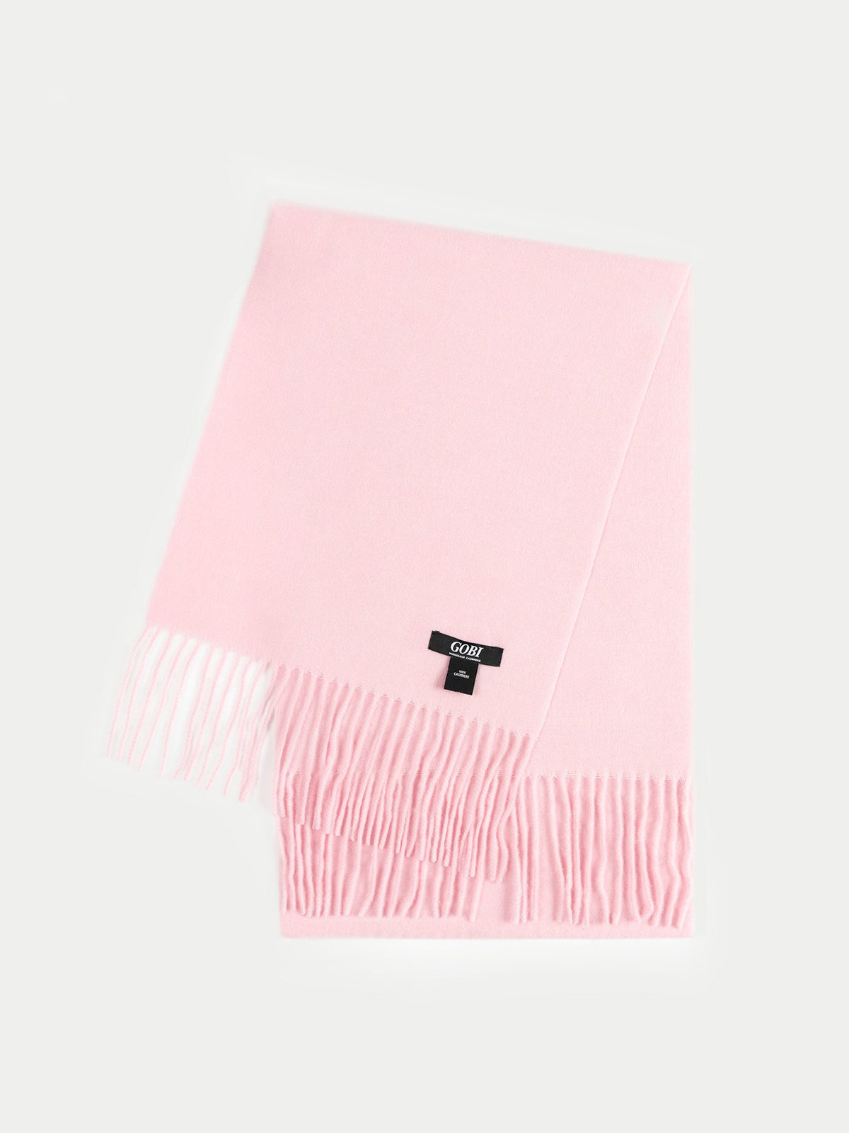 Cashmere Fringed Scarf — Pink