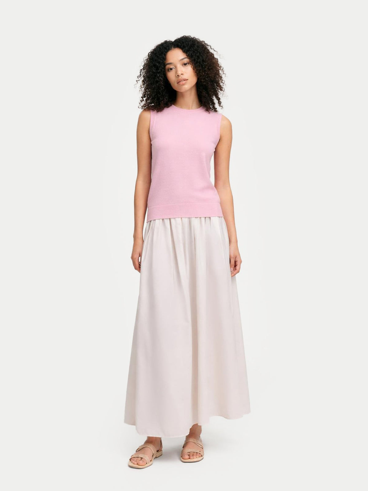 Timeless Cashmere Crewneck Vest — Pink