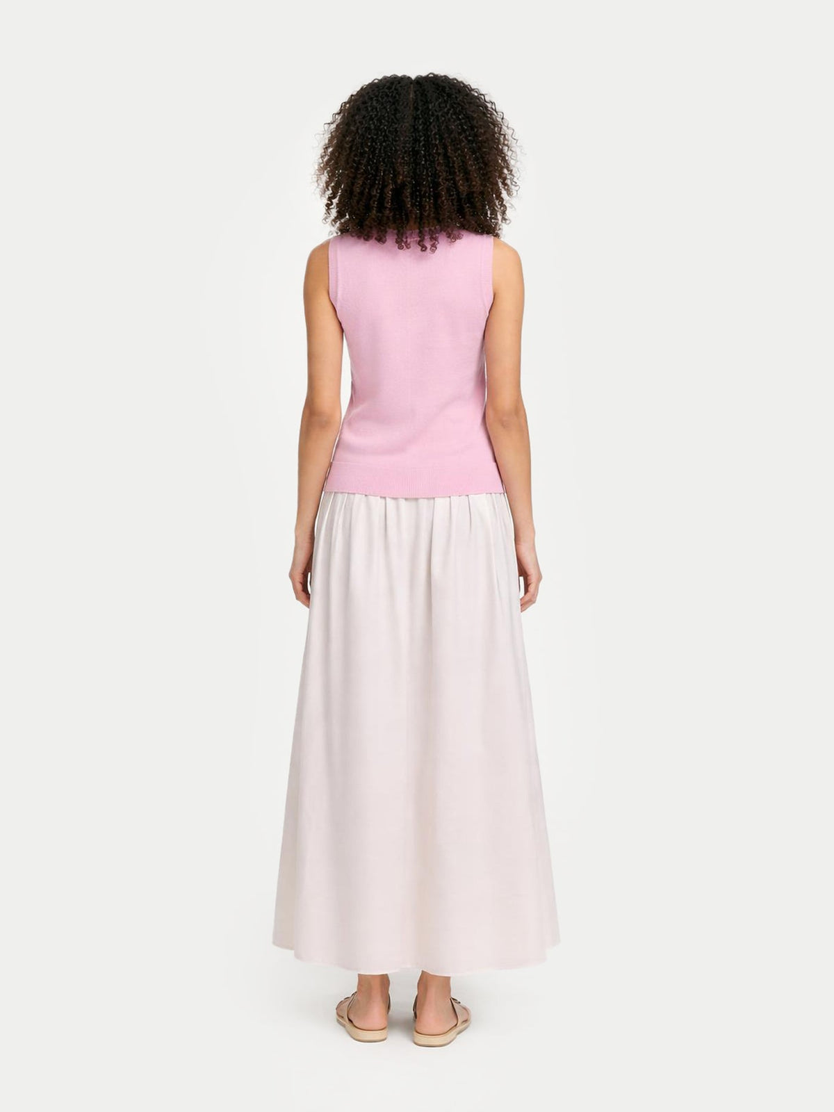 Timeless Cashmere Crewneck Vest — Pink