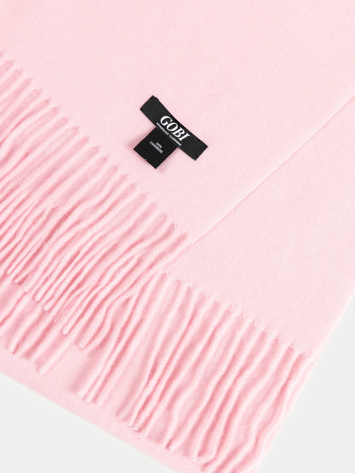 Cashmere Fringed Scarf — Pink