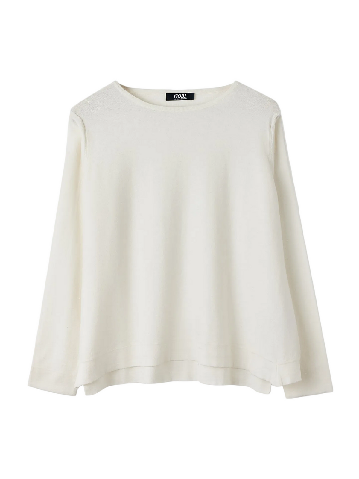 Boatneck Cotton Silk Cashmere Blend Sweater — Pure White