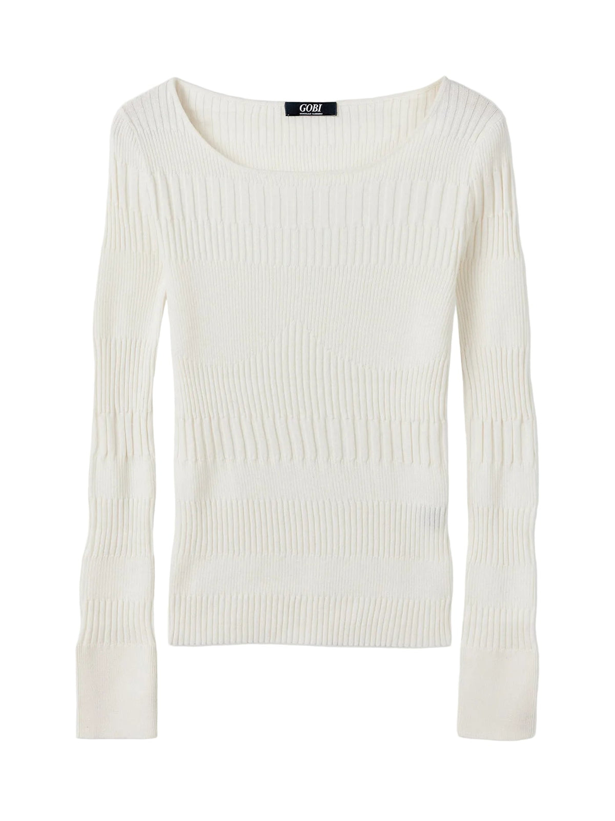 Ribbed Cotton Silk Cashmere Blend Sweater — Pure White