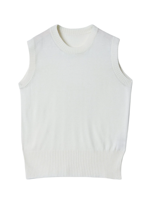 Cashmere Silk Sleeveless Top — Pure White
