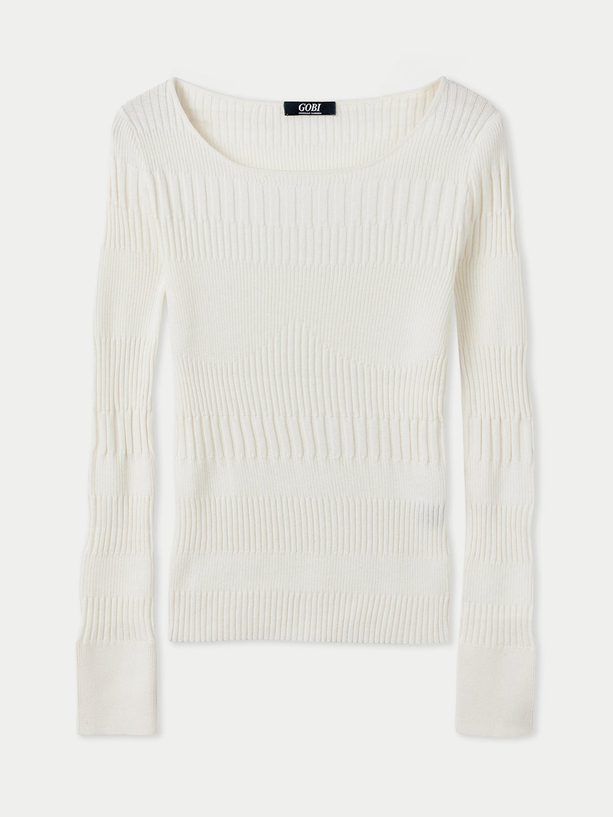 Ribbed Cotton Silk Cashmere Blend Sweater — Pure White