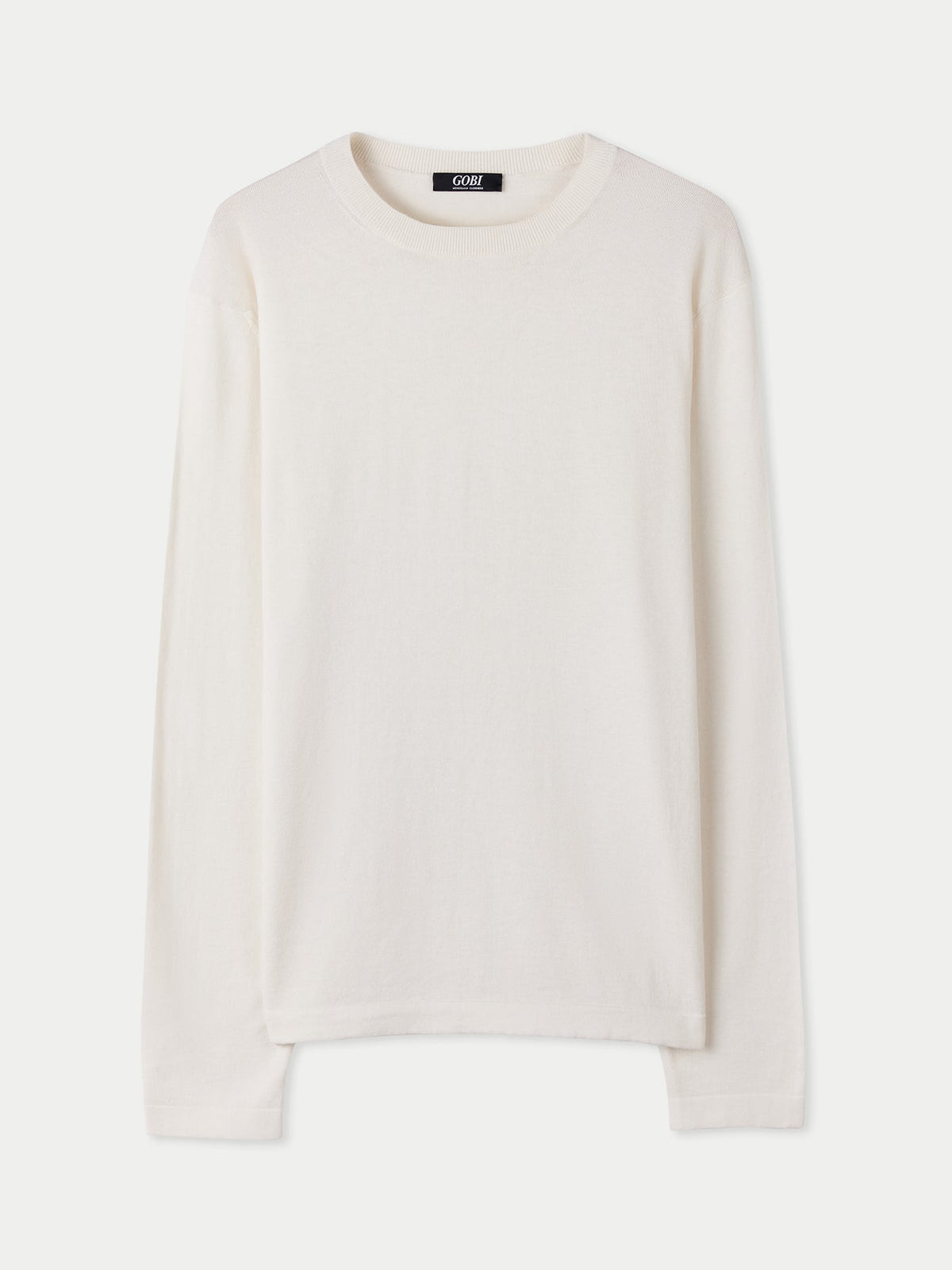 Men's Crewneck Cotton Silk Cashmere Blend Sweater — Pure White