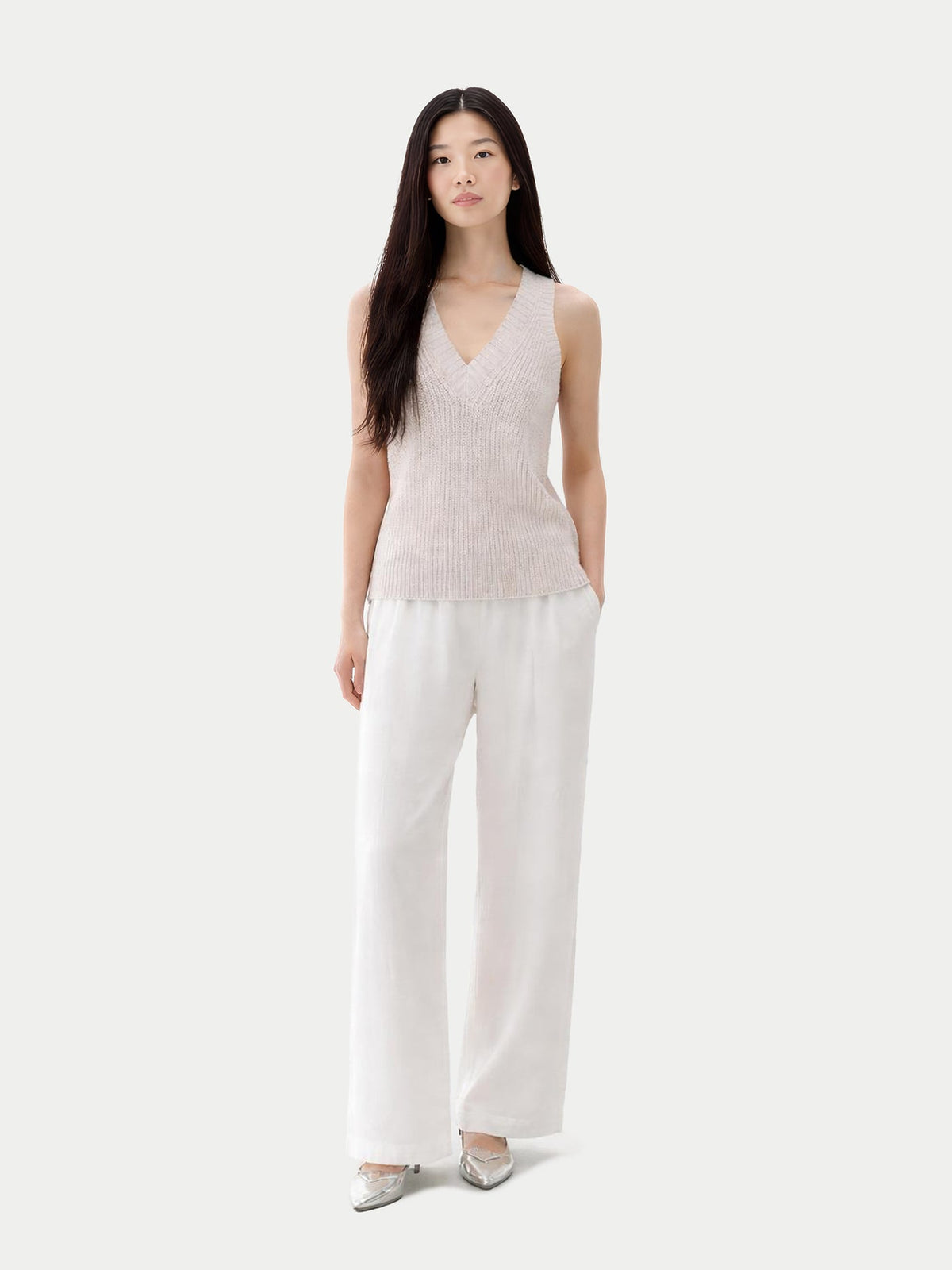 Cotton Cashmere Vest — Pure White