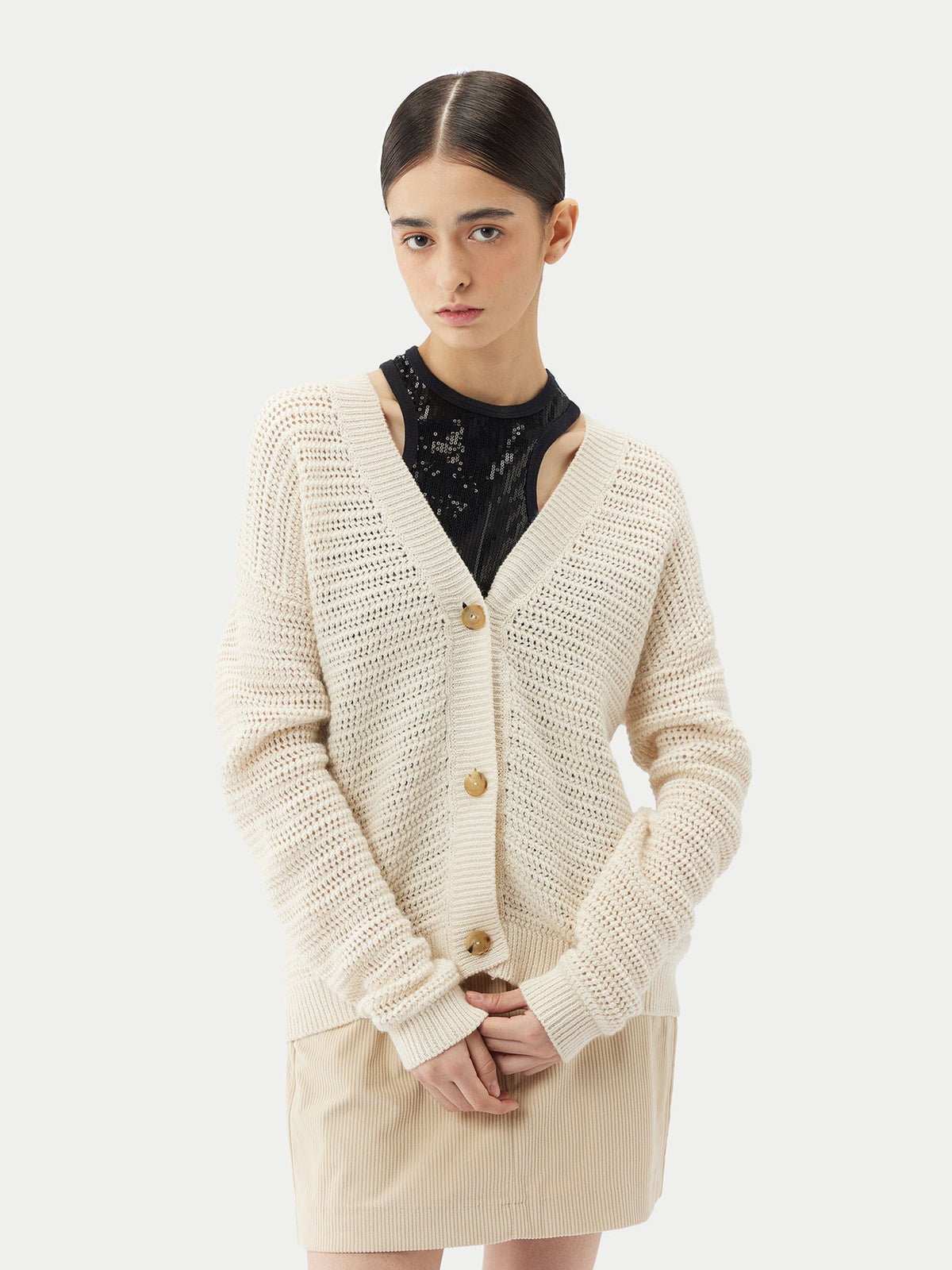 Cotton Cashmere Cardigan — Pure White