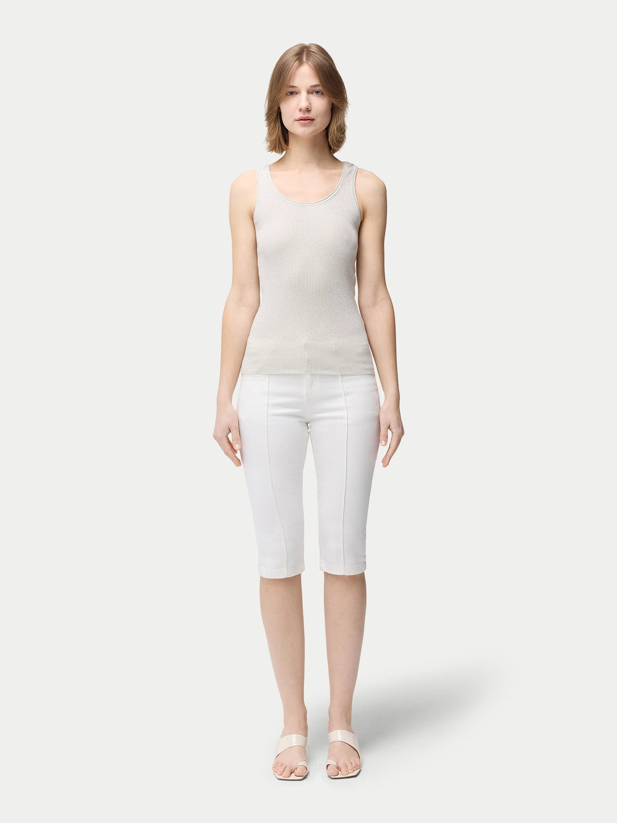 Lightweight Cashmere Silk Tank Top — Pure White
