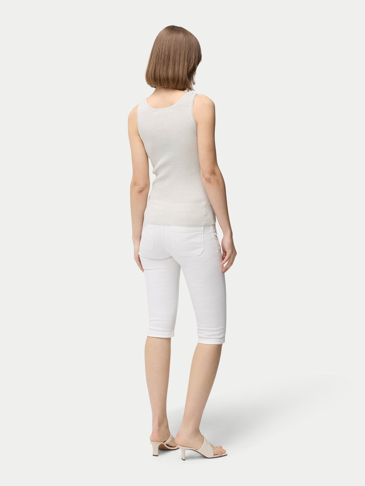 Lightweight Cashmere Silk Tank Top — Pure White