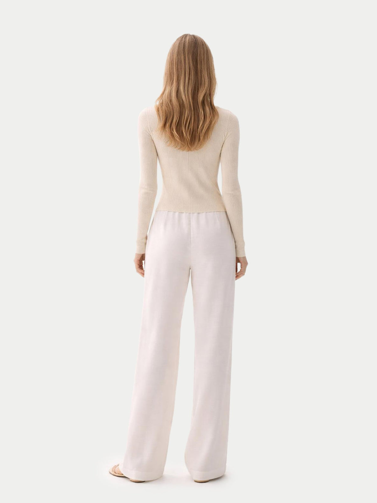 Hidden Button-front Cashmere Silk Cardigan — Pure White