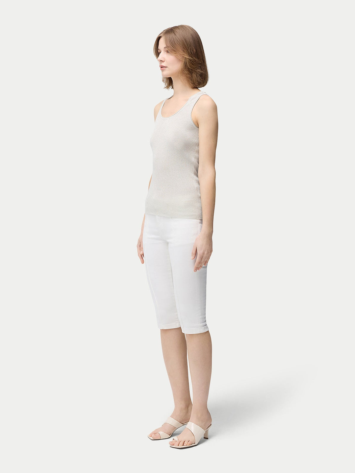 Lightweight Cashmere Silk Tank Top — Pure White
