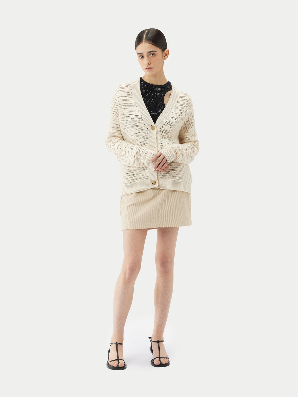 Cotton Cashmere Cardigan — Pure White
